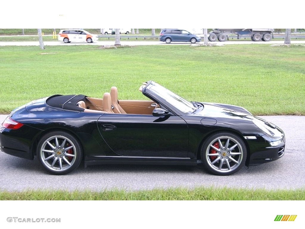 2007 911 Carrera 4S Cabriolet - Black / Sand Beige photo #11