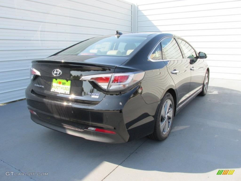 2016 Sonata Hybrid Limited - Eclipse Black / Beige photo #4