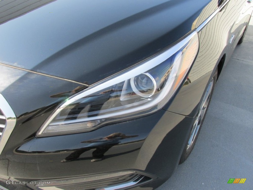 2016 Sonata Hybrid Limited - Eclipse Black / Beige photo #9