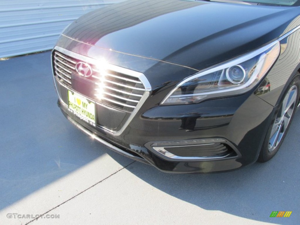 2016 Sonata Hybrid Limited - Eclipse Black / Beige photo #10