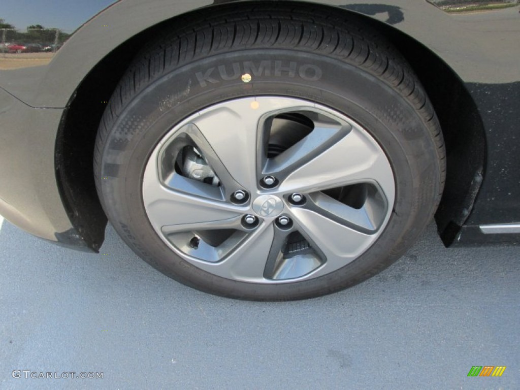2016 Sonata Hybrid Limited - Eclipse Black / Beige photo #11