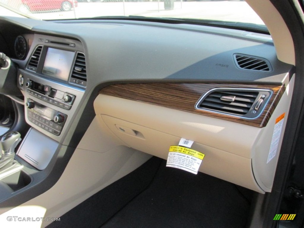 2016 Sonata Hybrid Limited - Eclipse Black / Beige photo #17