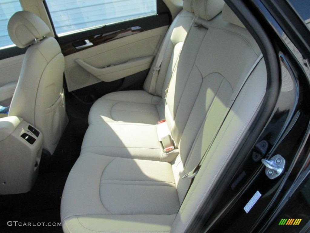 2016 Sonata Hybrid Limited - Eclipse Black / Beige photo #20