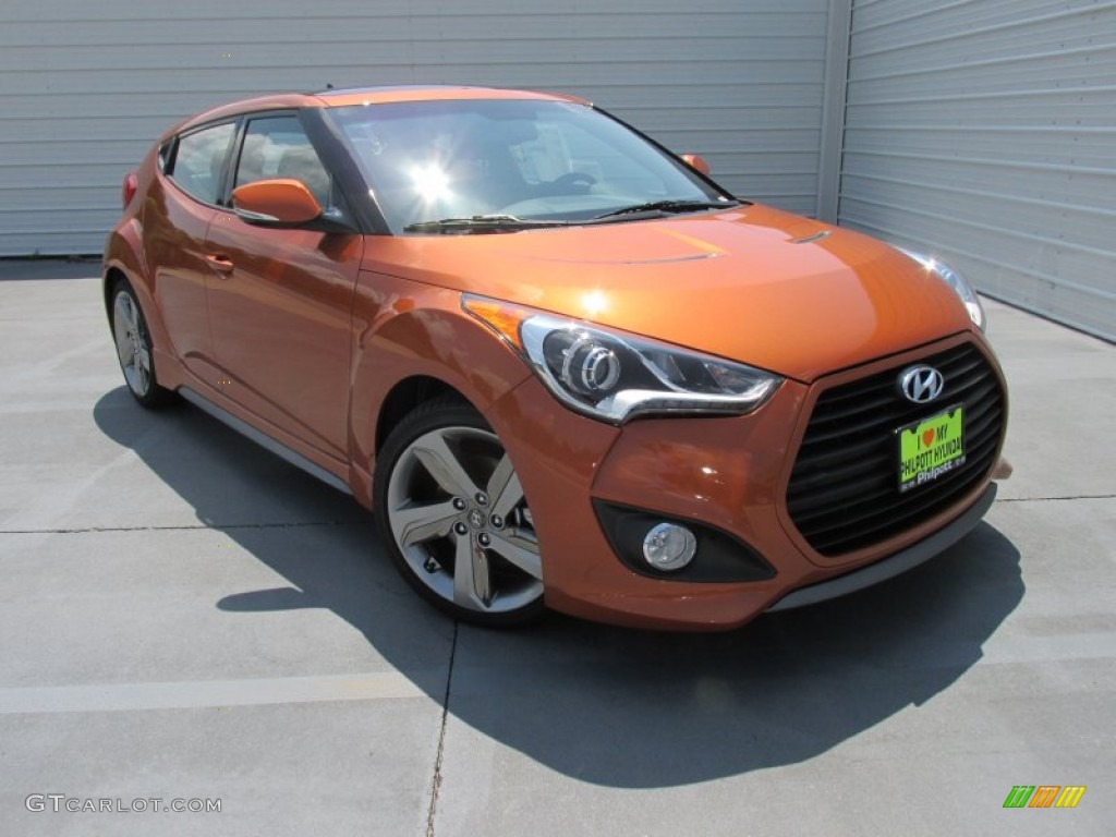 2015 Veloster Turbo - Vitamin C / Black photo #2