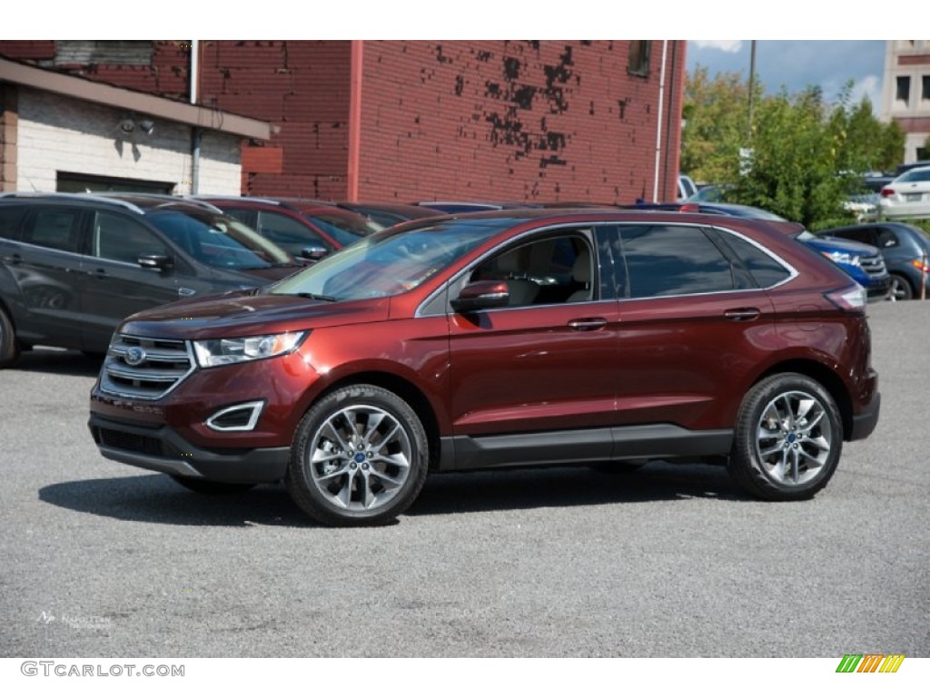 Bronze Fire Metallic 2015 Ford Edge Titanium AWD Exterior Photo #106622255