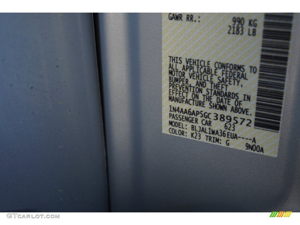 2016 Maxima Color Code K23 for Brilliant Silver Photo #106624399