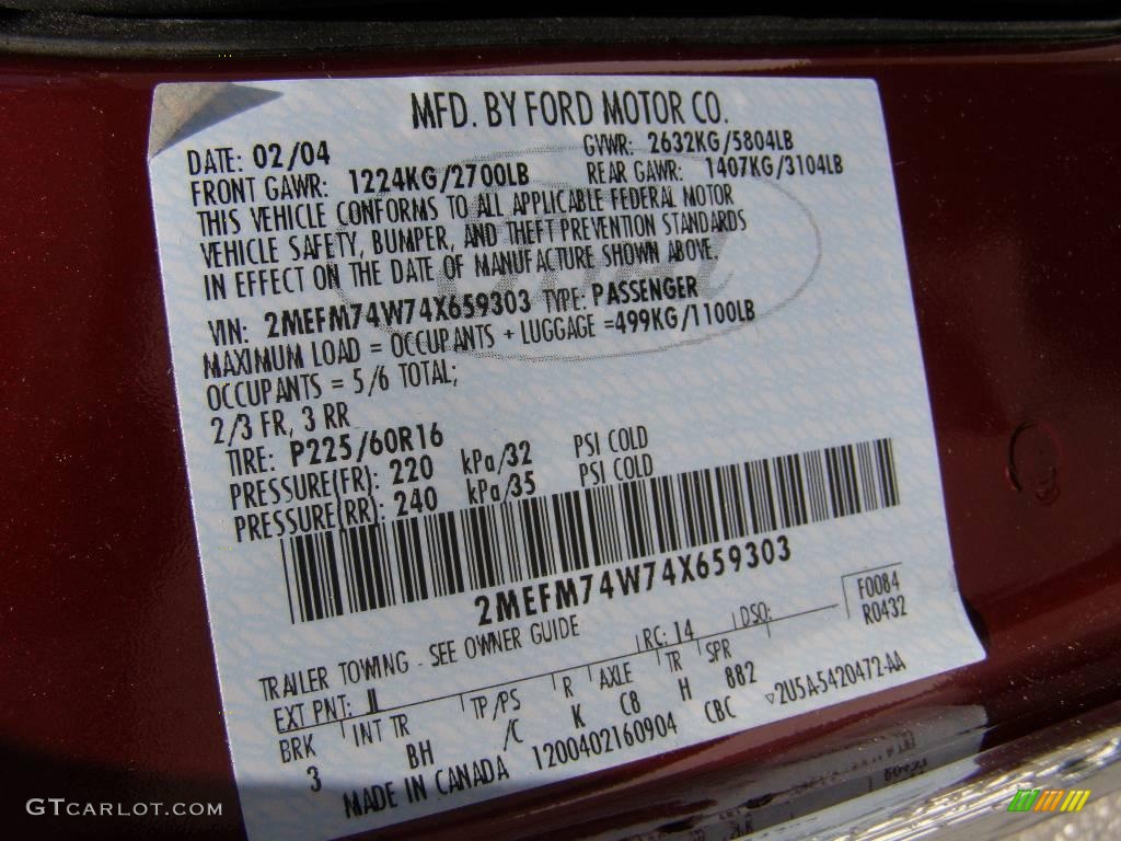 2004 Grand Marquis GS - Dark Toreador Red Metallic / Medium Parchment photo #14