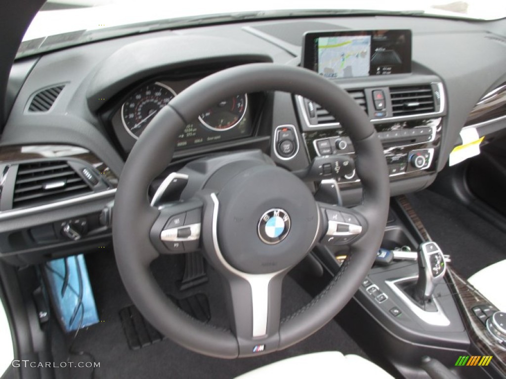 2016 BMW M235i xDrive Convertible Oyster Steering Wheel Photo #106627681