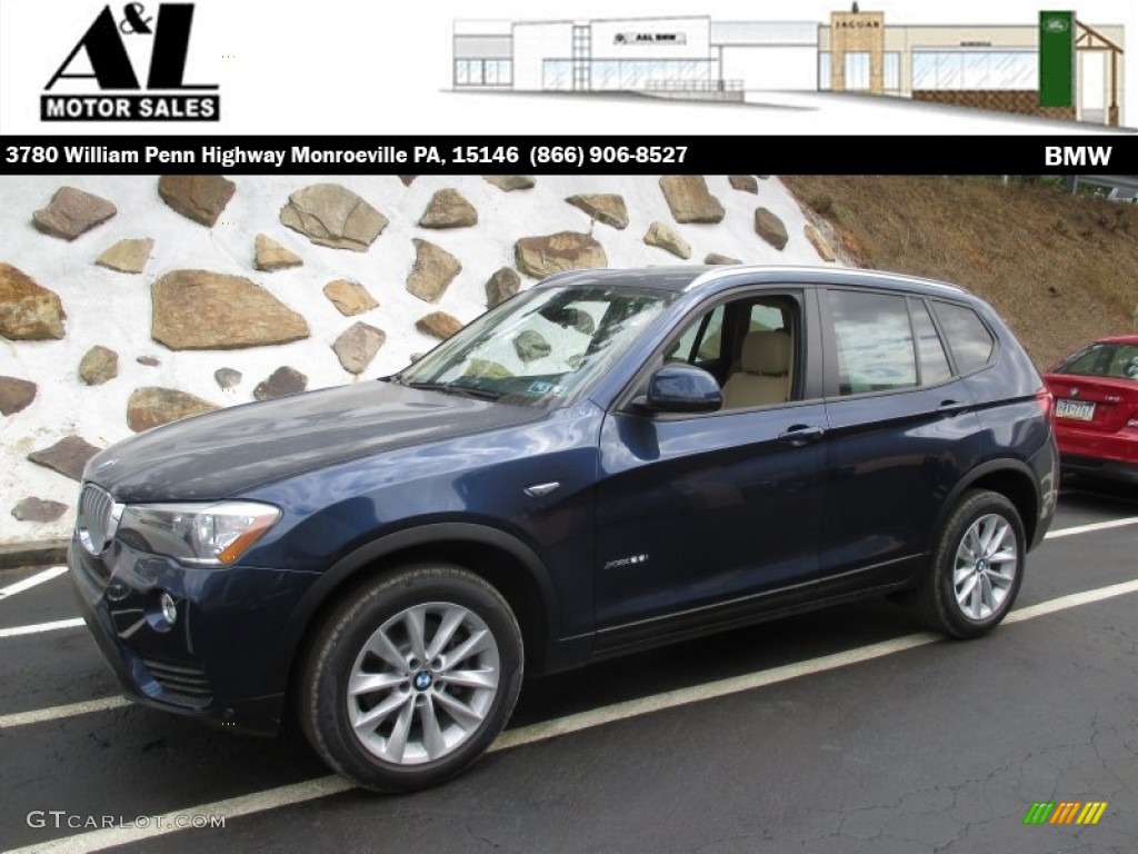 2016 X3 xDrive28i - Deep Sea Blue Metallic / Sand Beige photo #1