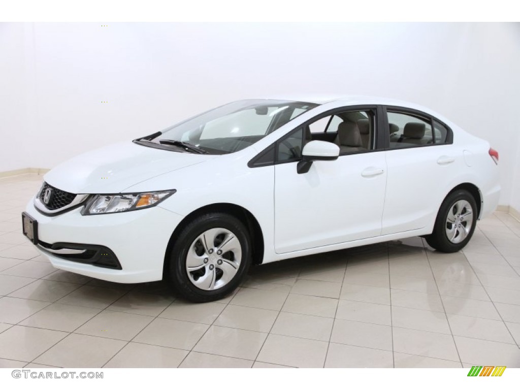 Taffeta White 2014 Honda Civic LX Sedan Exterior Photo #106631497