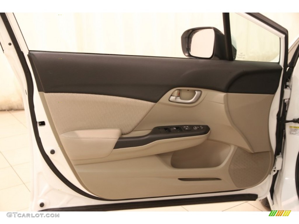 2014 Honda Civic LX Sedan Beige Door Panel Photo #106631512