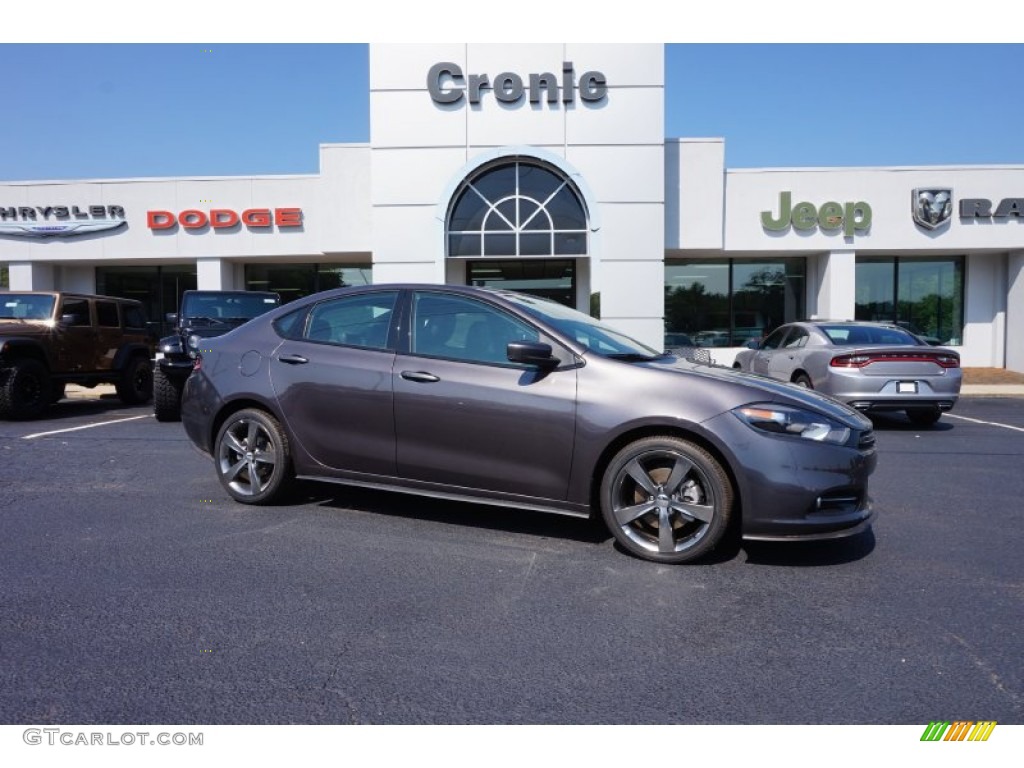 2015 Dart GT - Granite Crystal Metallic / Black/Ruby Red Accent Stitching photo #1