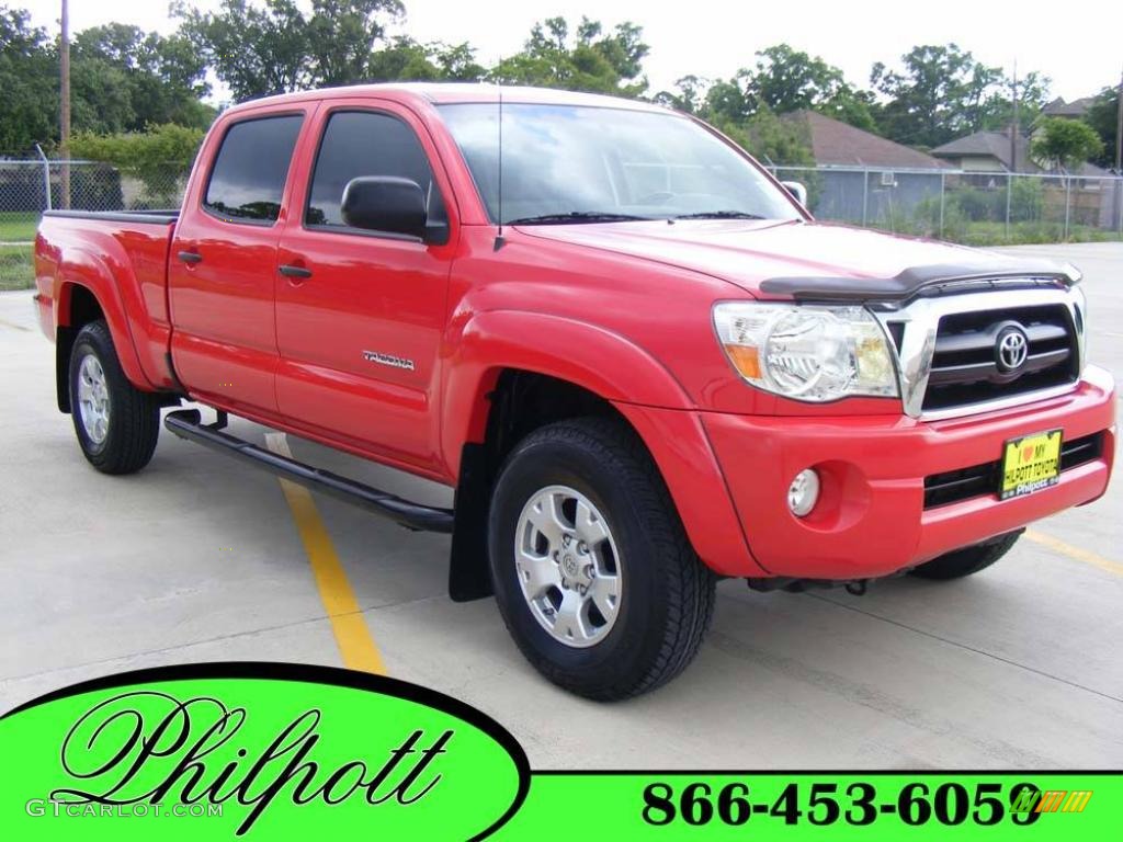 2007 Tacoma V6 PreRunner Double Cab - Radiant Red / Graphite Gray photo #1