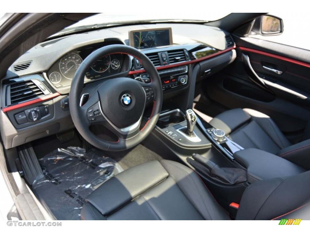 Black Interior 2015 BMW 4 Series 428i xDrive Gran Coupe Photo #106639594