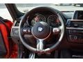 2015 BMW 3 Series Coral Red/Black Interior Steering Wheel Photo