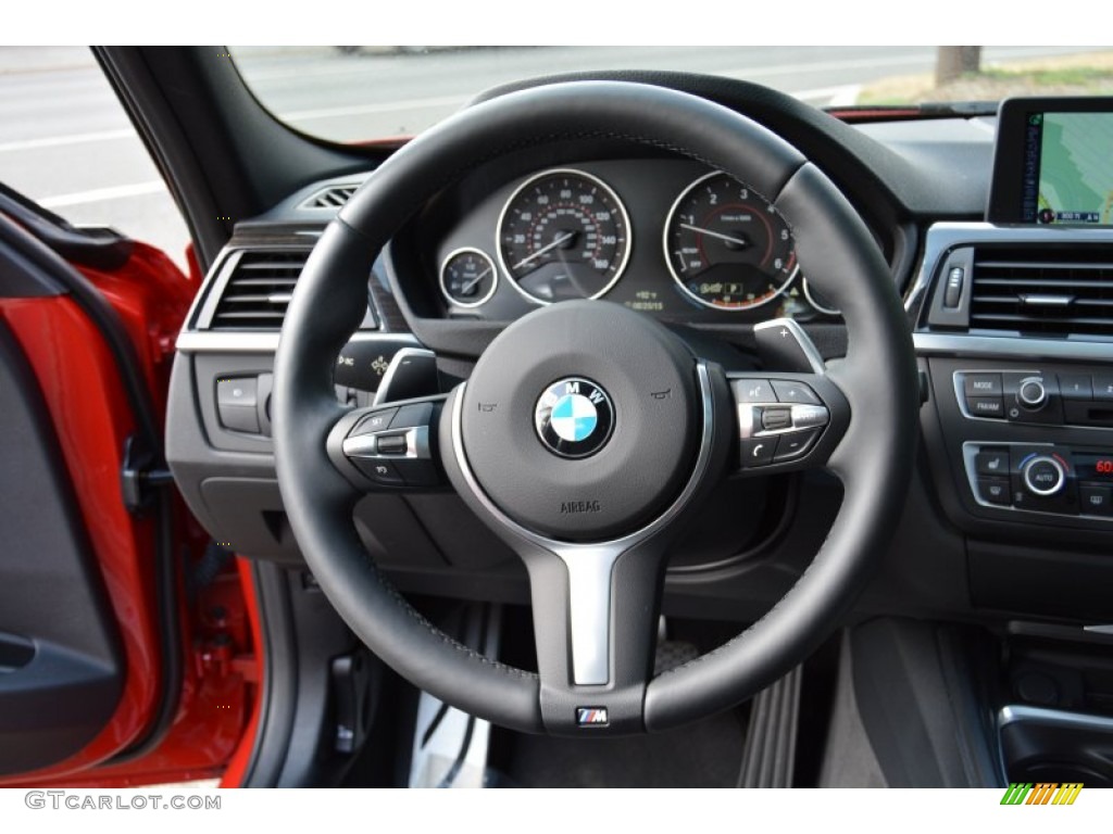 2015 BMW 3 Series 328d xDrive Sports Wagon Black Steering Wheel Photo #106640917