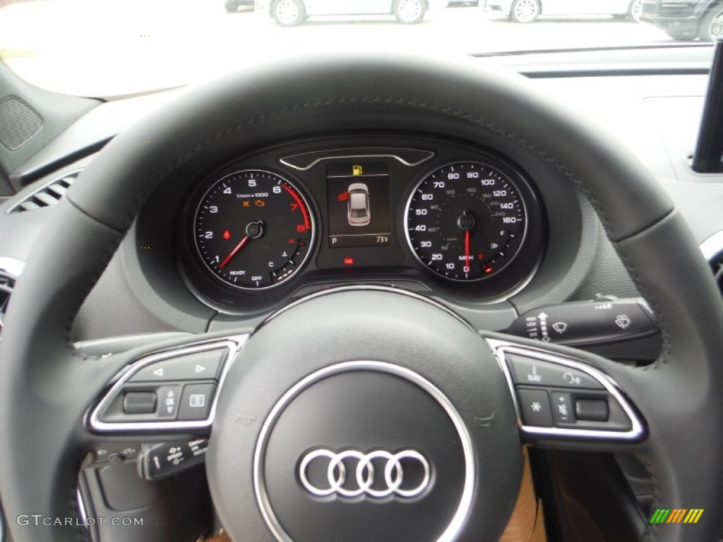 2016 Audi A3 2.0 Premium quattro Black Steering Wheel Photo #106654988
