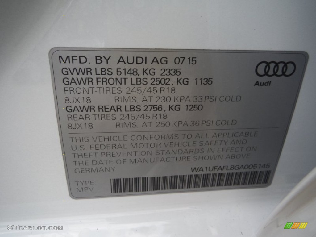 2016 allroad Premium Plus quattro - Glacier White Metallic / Black photo #40