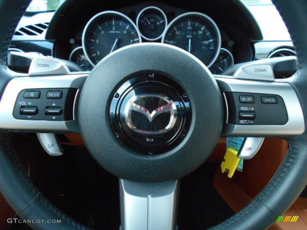 2007 Mazda MX-5 Miata Grand Touring Roadster Tan Steering Wheel Photo #106660307