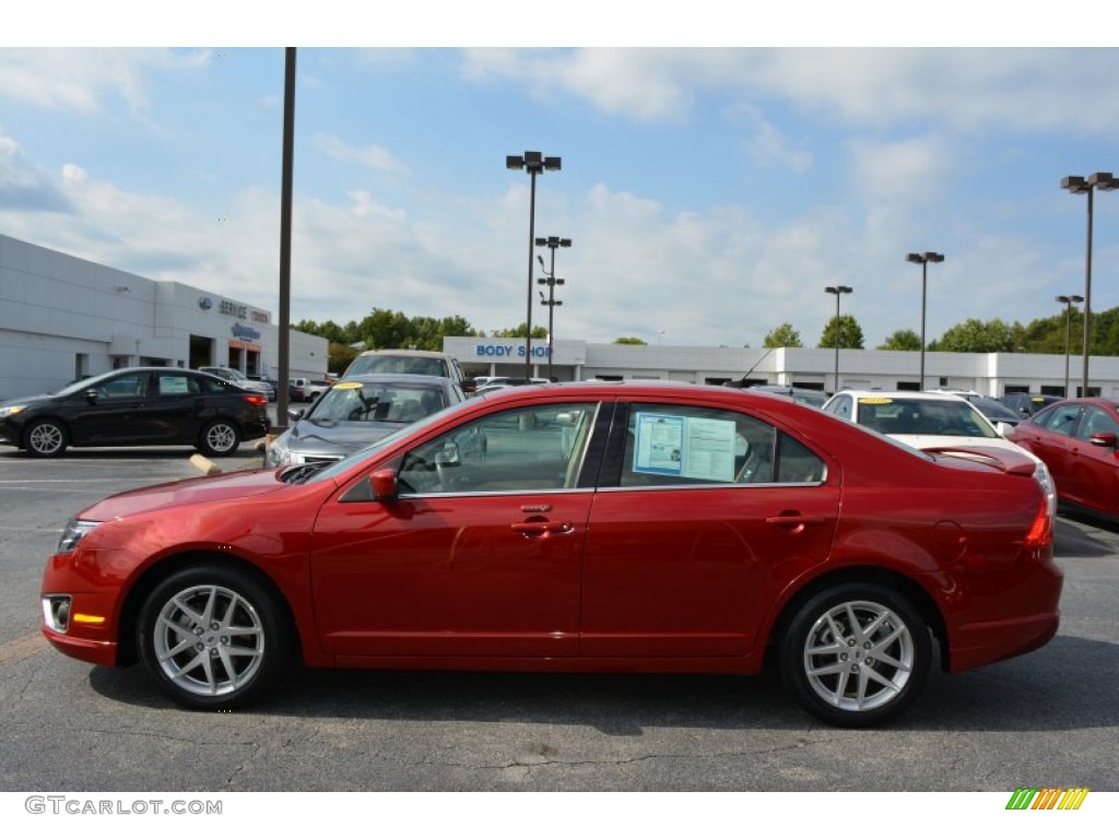 2010 Fusion SEL - Sangria Red Metallic / Camel photo #6