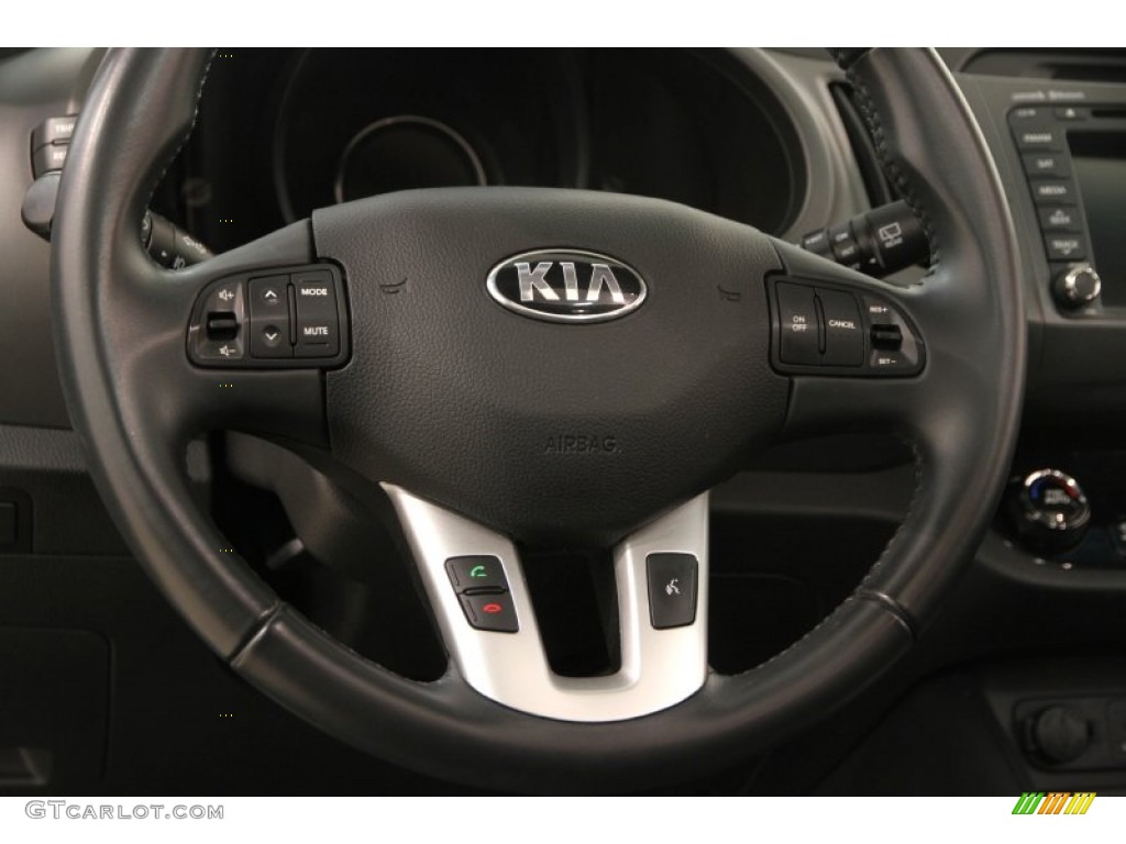 2013 Kia Sportage EX AWD Black Steering Wheel Photo #106675277