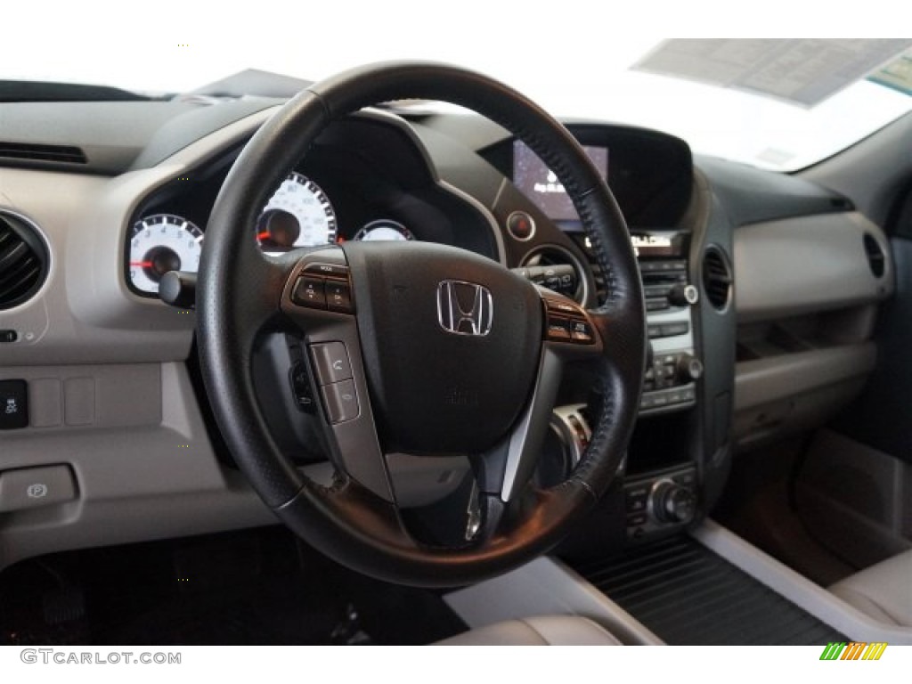 2014 Pilot EX-L - Alabaster Silver Metallic / Gray photo #12