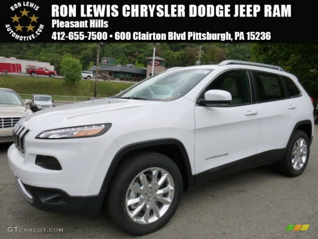 2016 Cherokee Limited 4x4 - Bright White / Black/Light Frost Beige photo #1
