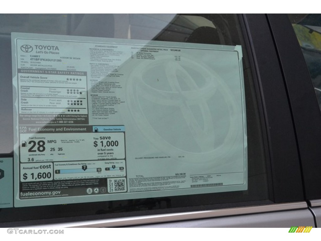2016 Toyota Camry SE Window Sticker Photo #106699660