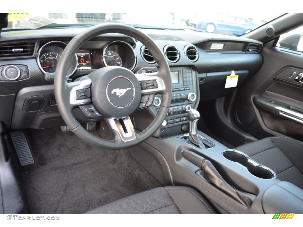Ebony Interior 2016 Ford Mustang V6 Coupe Photo #106700689