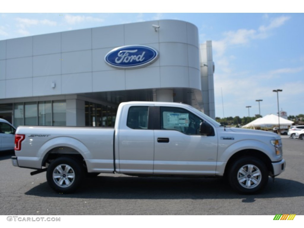 2015 F150 XL SuperCab - Ingot Silver Metallic / Medium Earth Gray photo #2