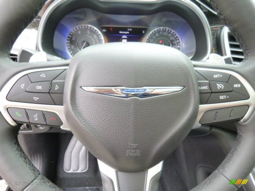 2016 Chrysler 200 C AWD Black Steering Wheel Photo #106704775