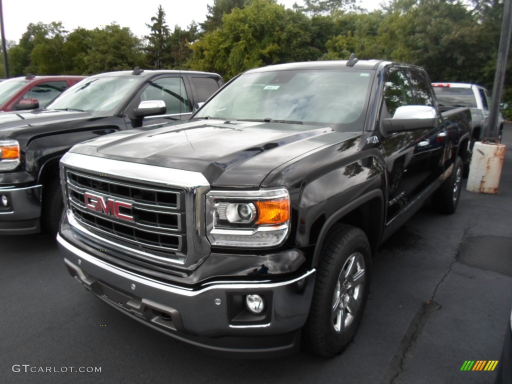 Onyx Black 2015 GMC Sierra 1500 SLT Double Cab 4x4 Exterior Photo #106705696