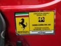 322: Rosso Scuderia (Red) 2014 Ferrari 458 Italia Color Code
