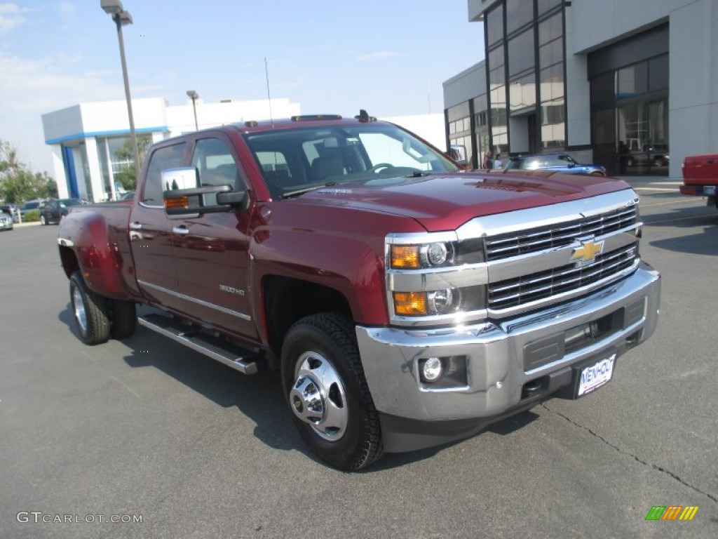 2015 Silverado 3500HD LTZ Crew Cab 4x4 - Deep Ruby Metallic / Cocoa/Dune photo #1