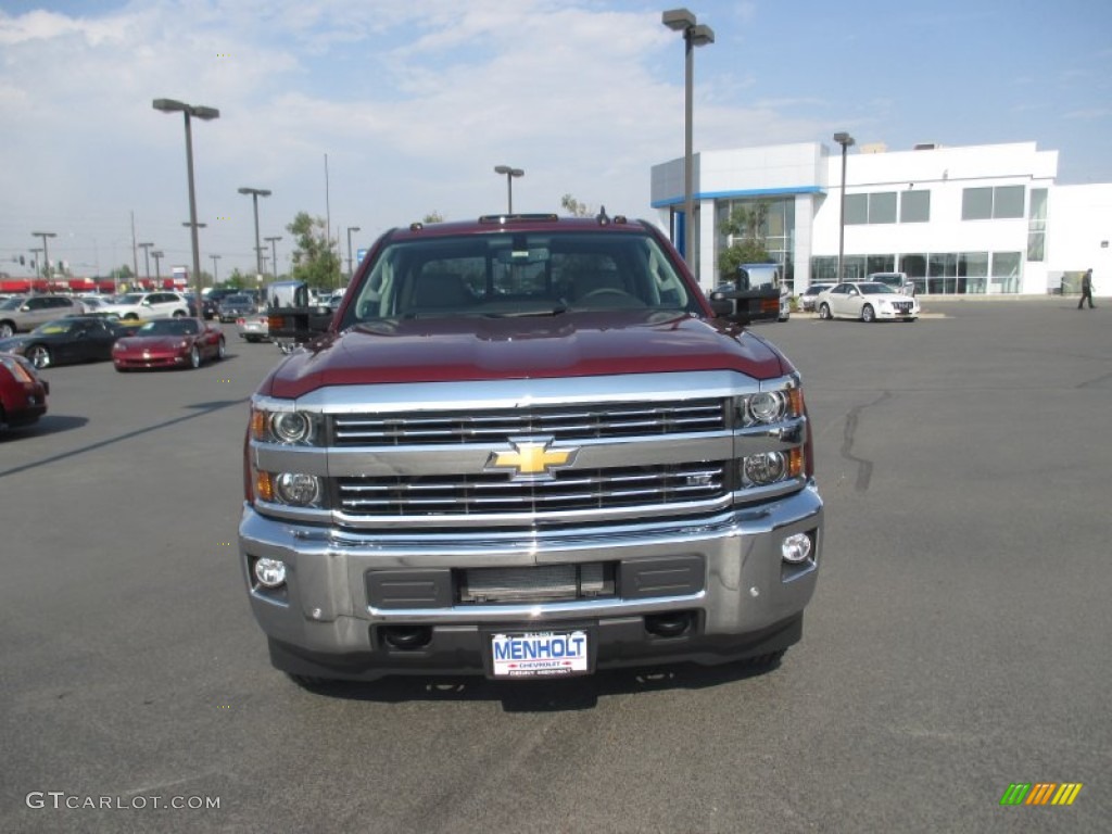 2015 Silverado 3500HD LTZ Crew Cab 4x4 - Deep Ruby Metallic / Cocoa/Dune photo #8