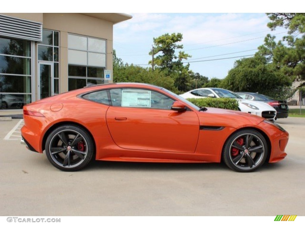 Firesand Metallic 2016 Jaguar F-TYPE R Coupe Exterior Photo #106720702