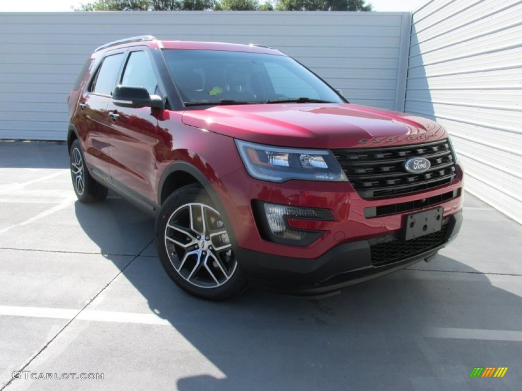 2016 Explorer Sport 4WD - Ruby Red Metallic Tri-Coat / Ebony Black photo #2