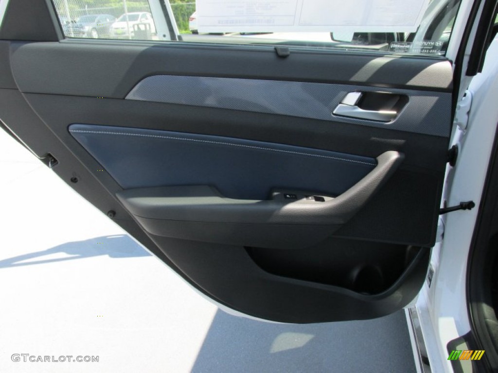 2016 Hyundai Sonata Hybrid SE Blue Pearl Door Panel Photo #106721624