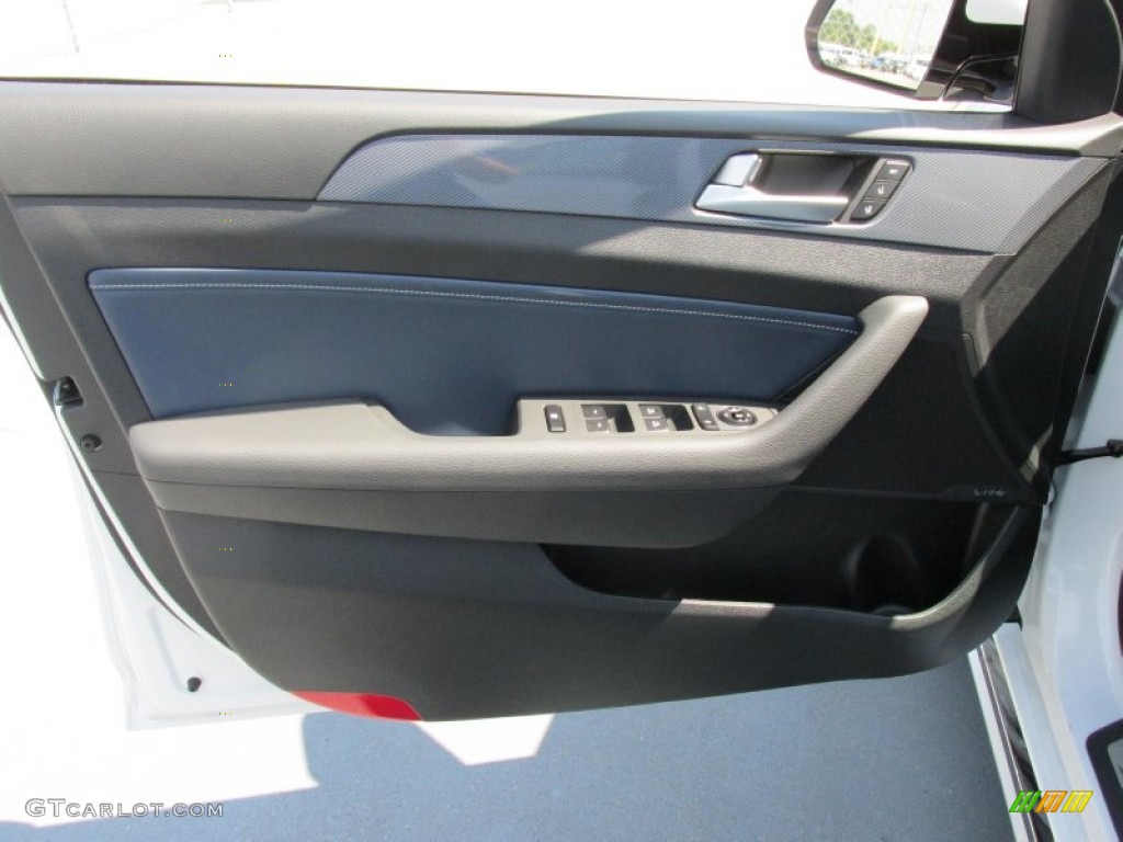 2016 Hyundai Sonata Hybrid SE Blue Pearl Door Panel Photo #106721644