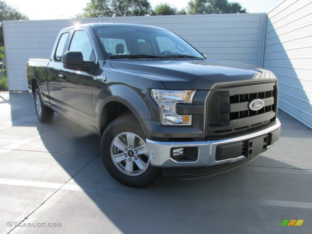 2015 F150 XL SuperCab - Magnetic Metallic / Medium Earth Gray photo #2