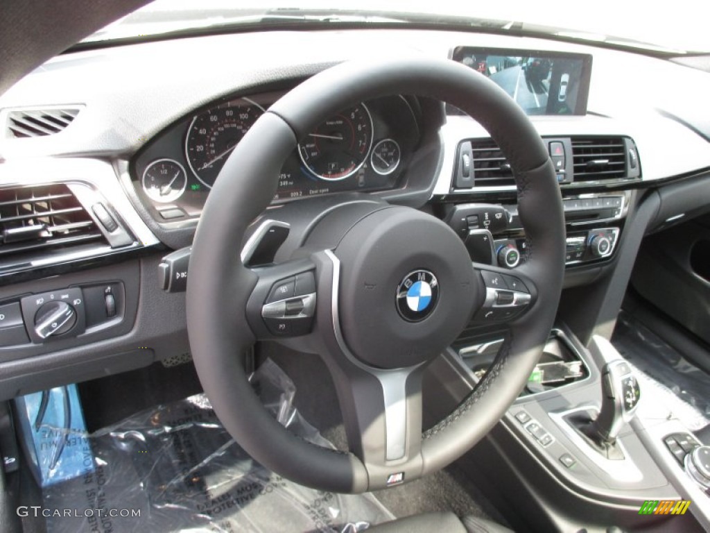 2016 BMW 4 Series 435i xDrive Gran Coupe Black Steering Wheel Photo #106729684