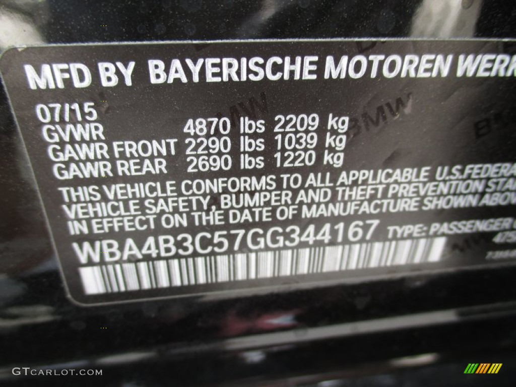 2016 4 Series Color Code 475 for Black Sapphire Metallic Photo #106729753