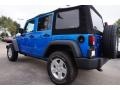 2015 Hydro Blue Pearl Jeep Wrangler Unlimited Sport 4x4  photo #2