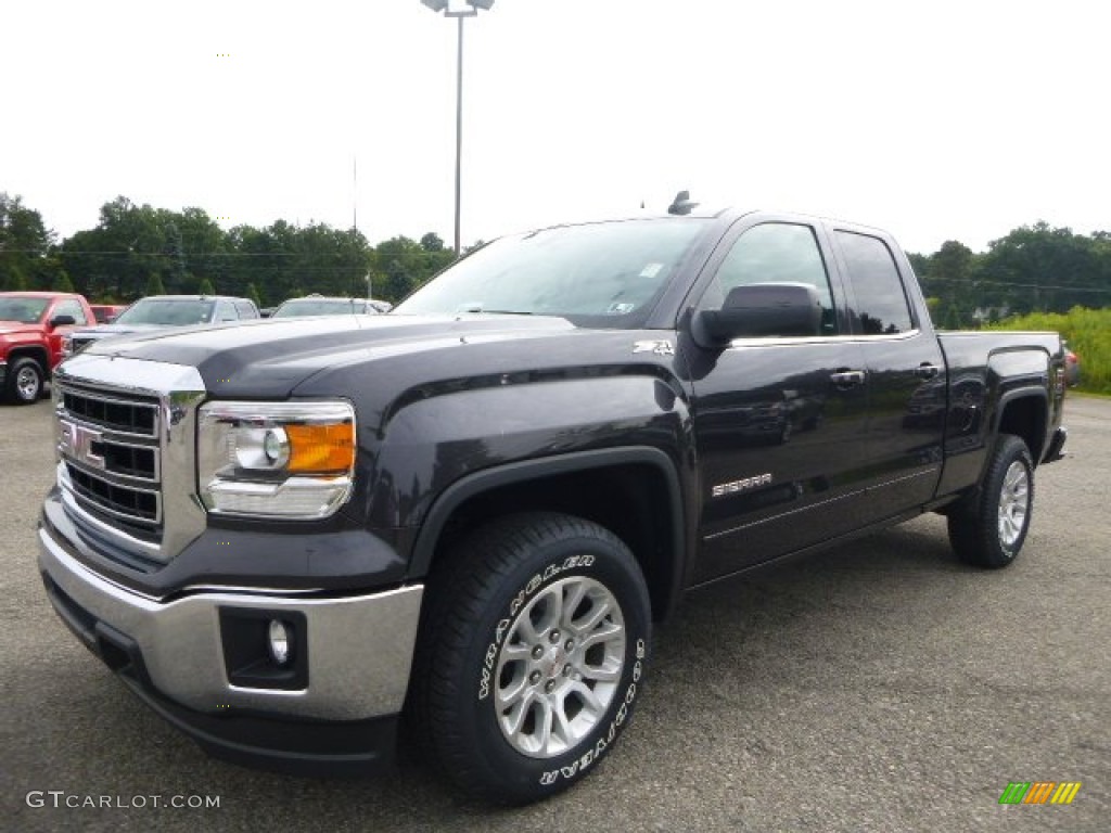 2015 Sierra 1500 SLE Double Cab 4x4 - Iridium Metallic / Jet Black photo #1