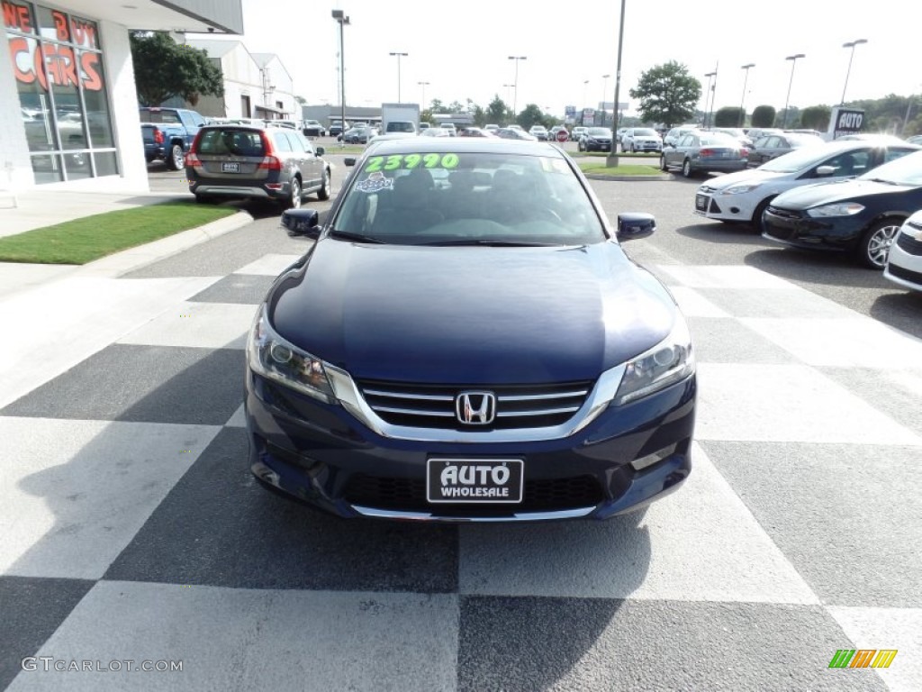 2014 Accord EX-L Sedan - Obsidian Blue Pearl / Gray photo #2