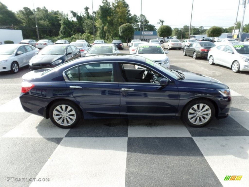 2014 Accord EX-L Sedan - Obsidian Blue Pearl / Gray photo #3