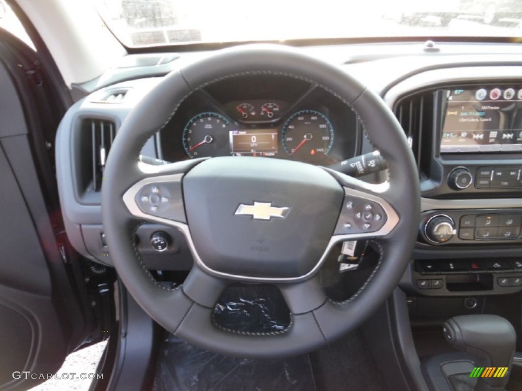 2016 Chevrolet Colorado Z71 Crew Cab 4x4 Jet Black Steering Wheel Photo #106748956