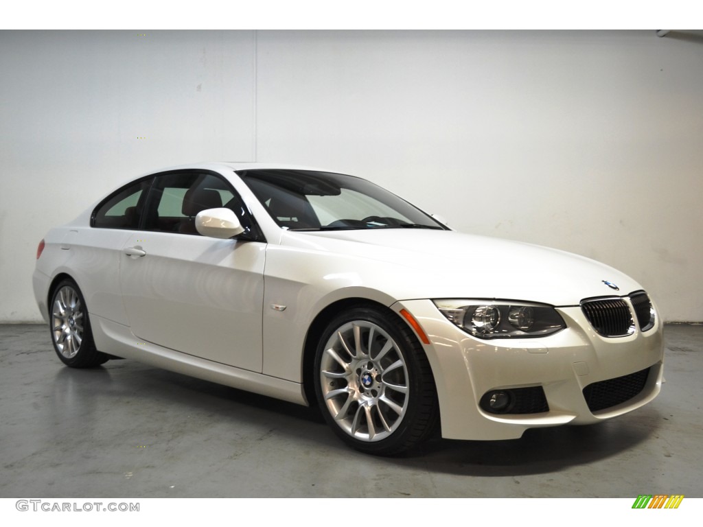 2013 3 Series 328i Coupe - Mineral White Metallic / Coral Red/Black photo #2