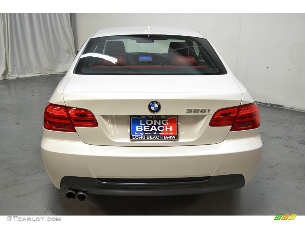 2013 3 Series 328i Coupe - Mineral White Metallic / Coral Red/Black photo #7