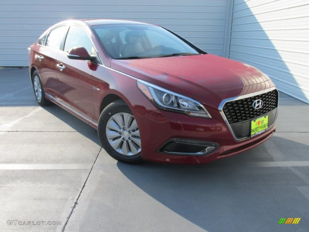 2016 Sonata Hybrid SE - Venetian Red Pearl / Gray photo #1